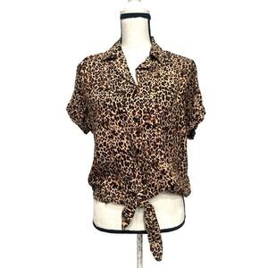 Beach Lunch Lounge Rae Tie Front Camp Shirt, Egyptian Mau